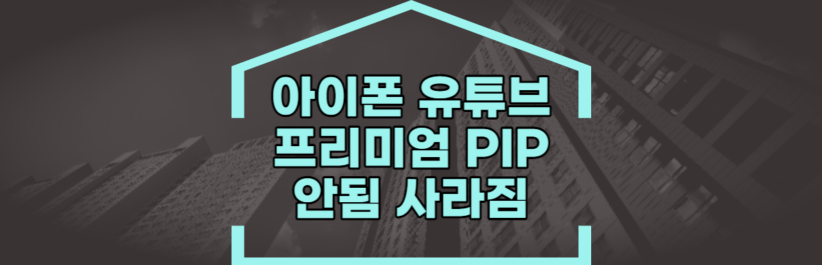 아이폰 유튜브 프리미엄 PIP 안됨 (1)